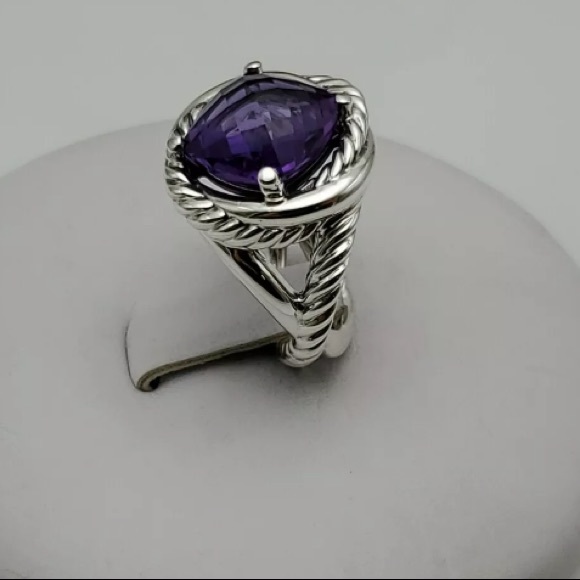 David Yurman Silver Ring with Purple Stone - Picture 5 of 7